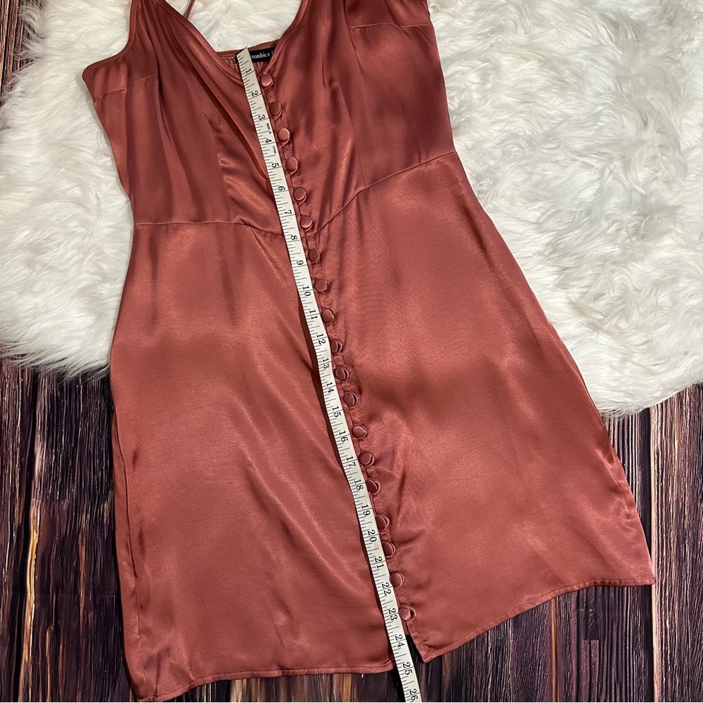 NWT Abercrombie & Fitch Button-Up Mini Satin Slip Dress Size Small - Picture 14 of 15
